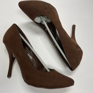 - Breckelle’s Faux suede heels